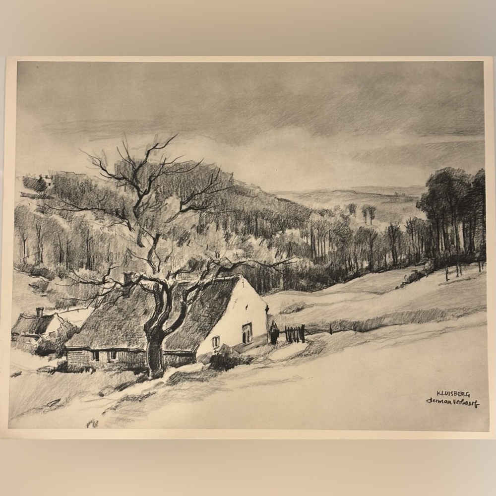 Herman Verbaere Fine Art Print Vintage Original Antique BELGIAN / BELGIUM SKETCH